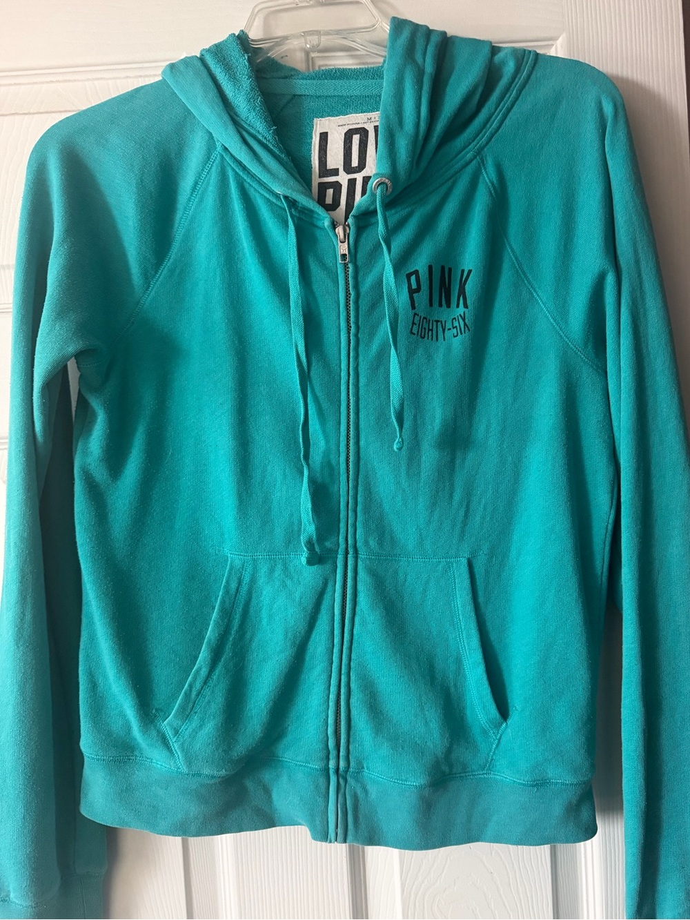 PINK Victoria's Secret Teal Zip-Up Hoodie